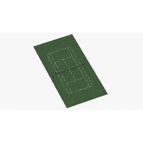 3D Tennis Court Hardcourt
